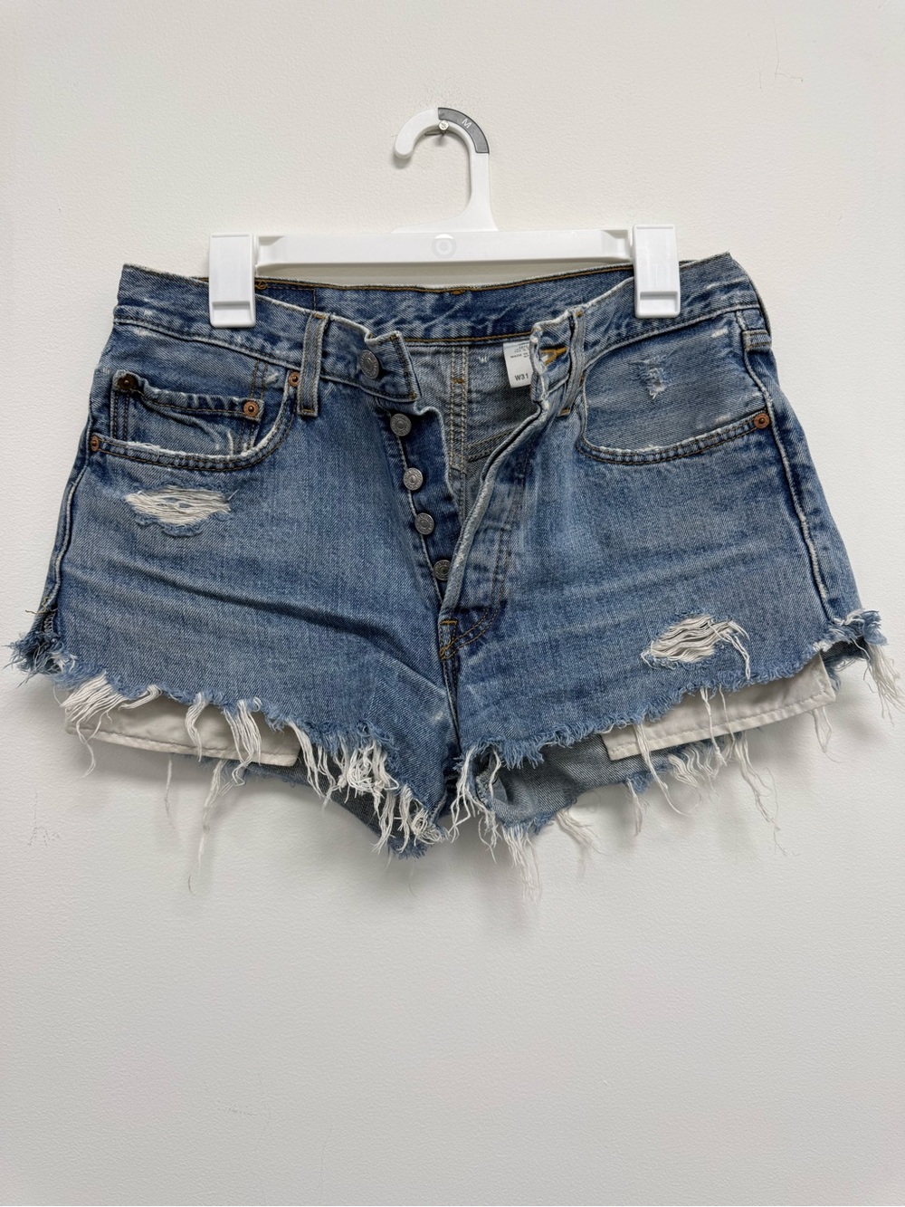 Levi's 501 Classic Light Blue Denim Shorts
